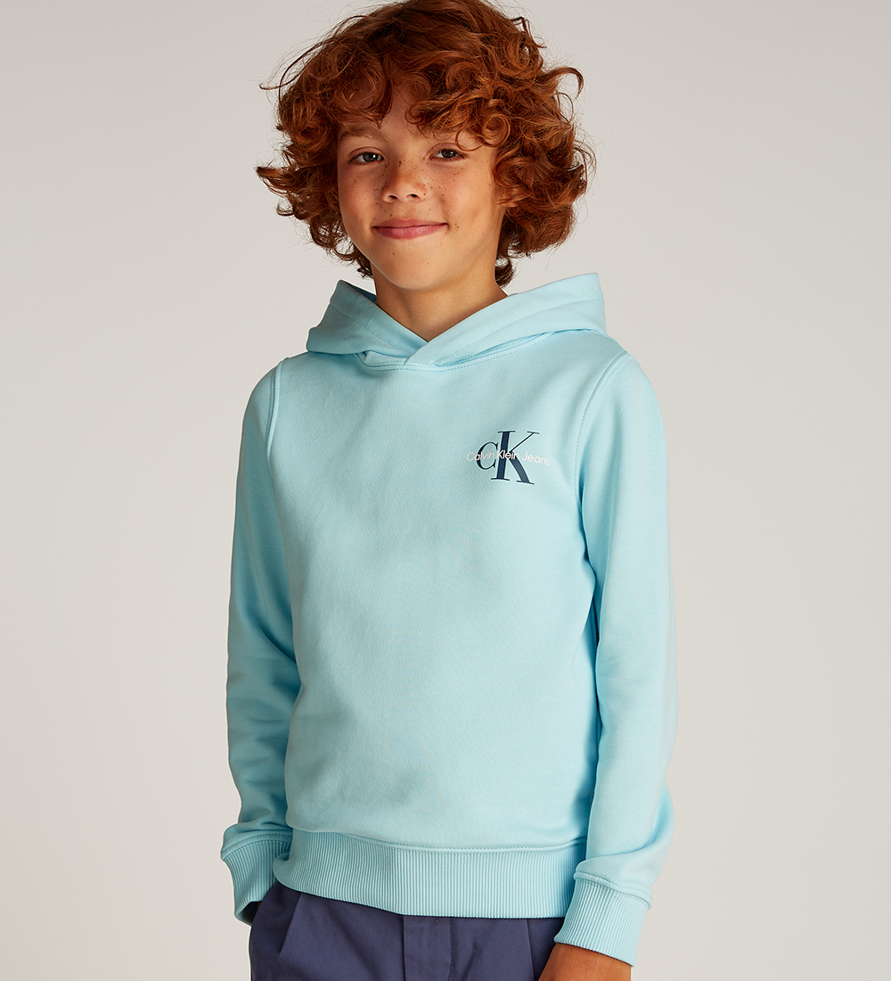 Calvin Klein Hættetrøje - Small Monogram - Ozone Blue