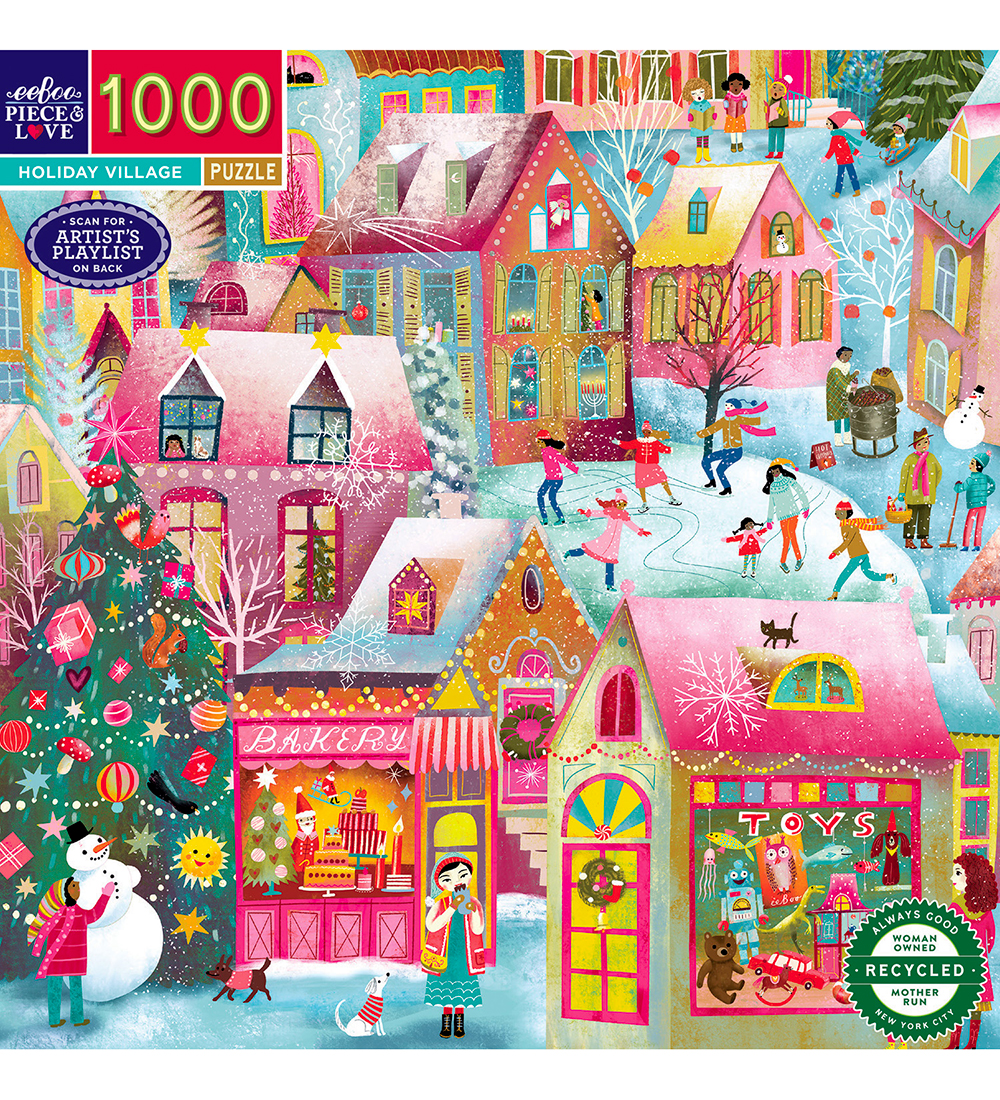Eeboo Puslespil - 1000 brikker - Holiday Village