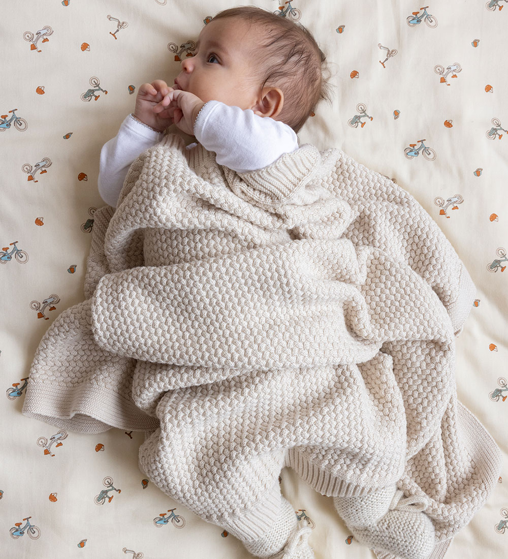 Cam Cam Babytæppe - Strik - Harper - Off White