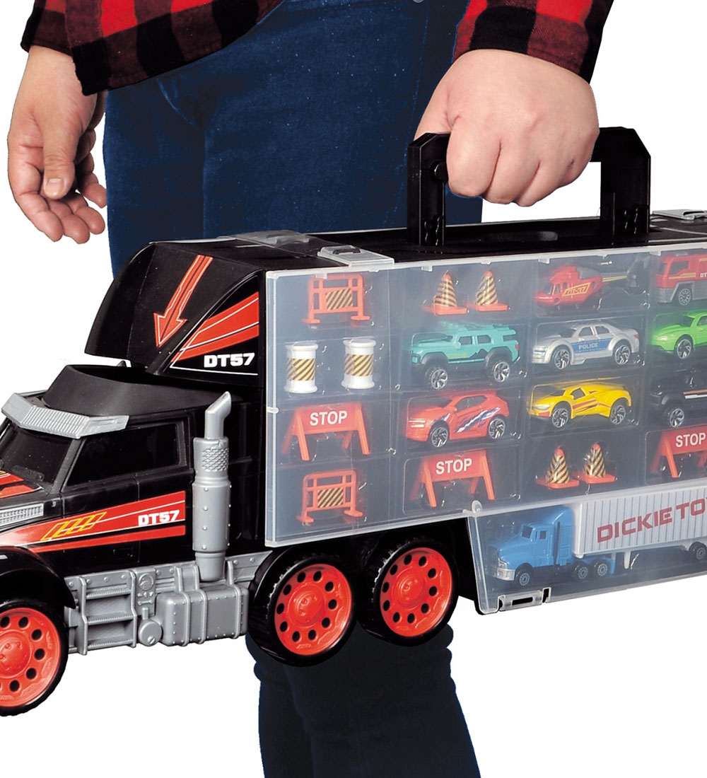 Dickie Toys Lastbil m. Biler - Truck Carry Case