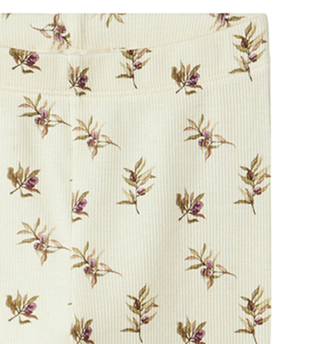 Lil Atelier Leggings - Rib - NmfGavo - Turtledove/Olive