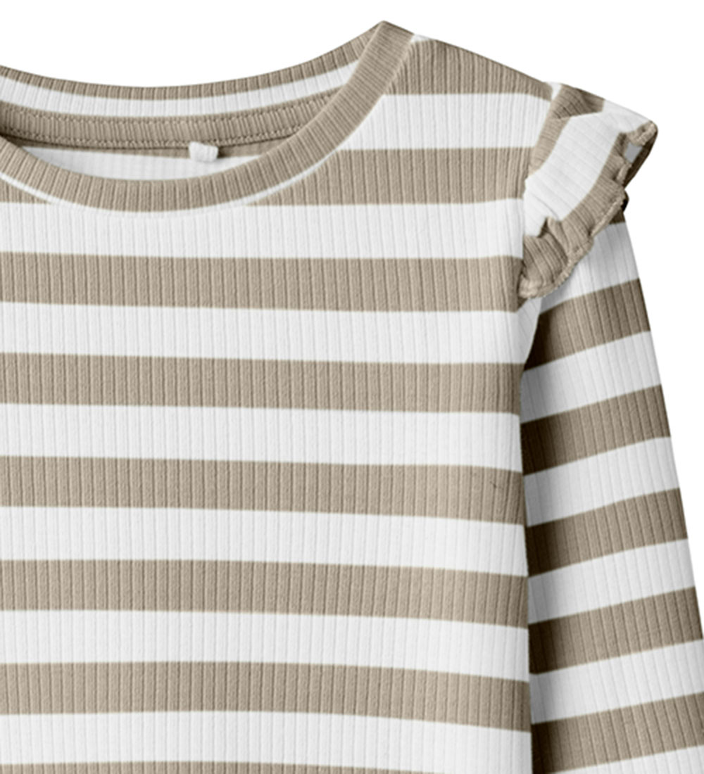 Name It Bluse - Rib - NmfTaia - Pure Cashmere/Cloud Dancer