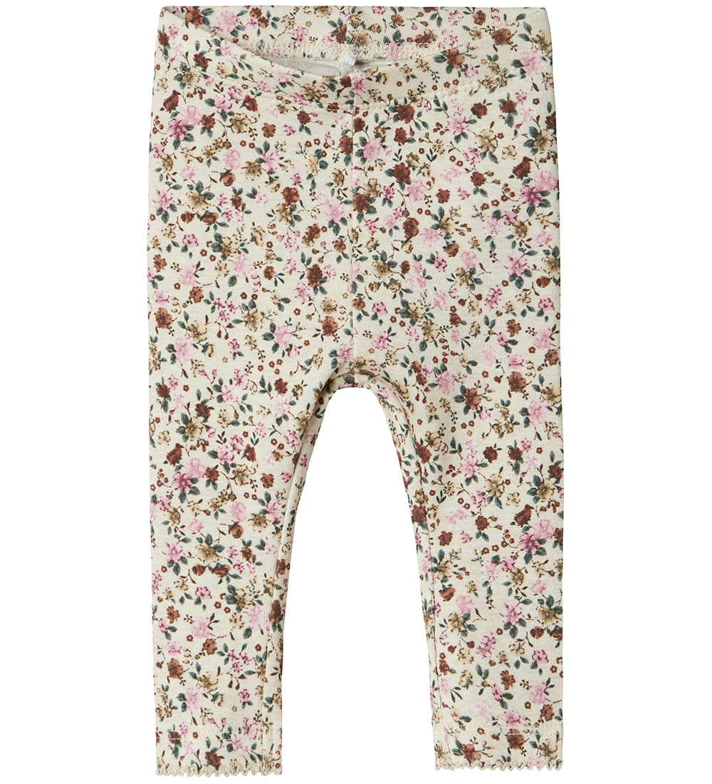Name It Leggings - NbfSolla - Peyote Melange m. Blomster