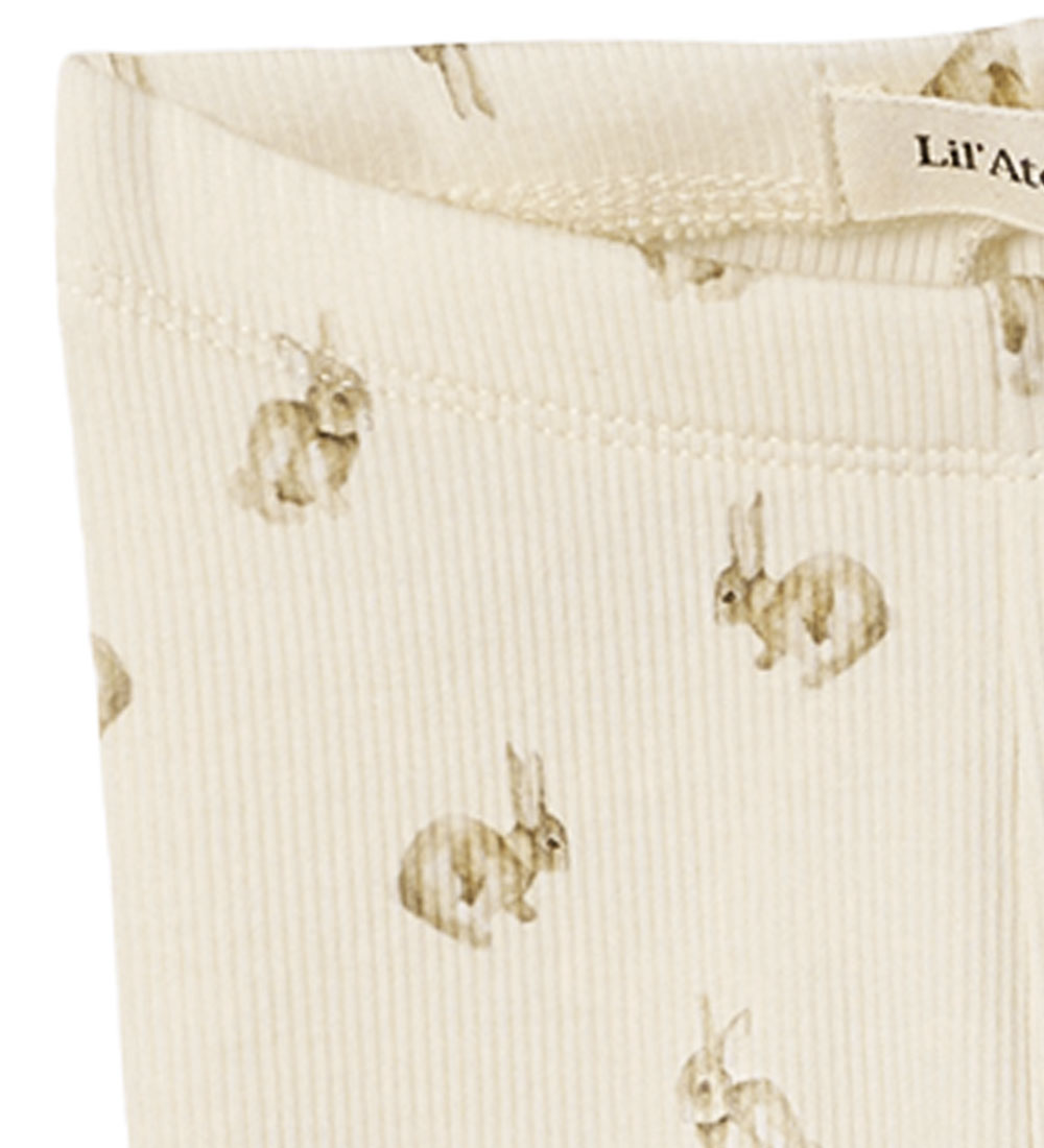 Lil Atelier Leggings - Rib - NbnLavo - Turtledove/Rabbit