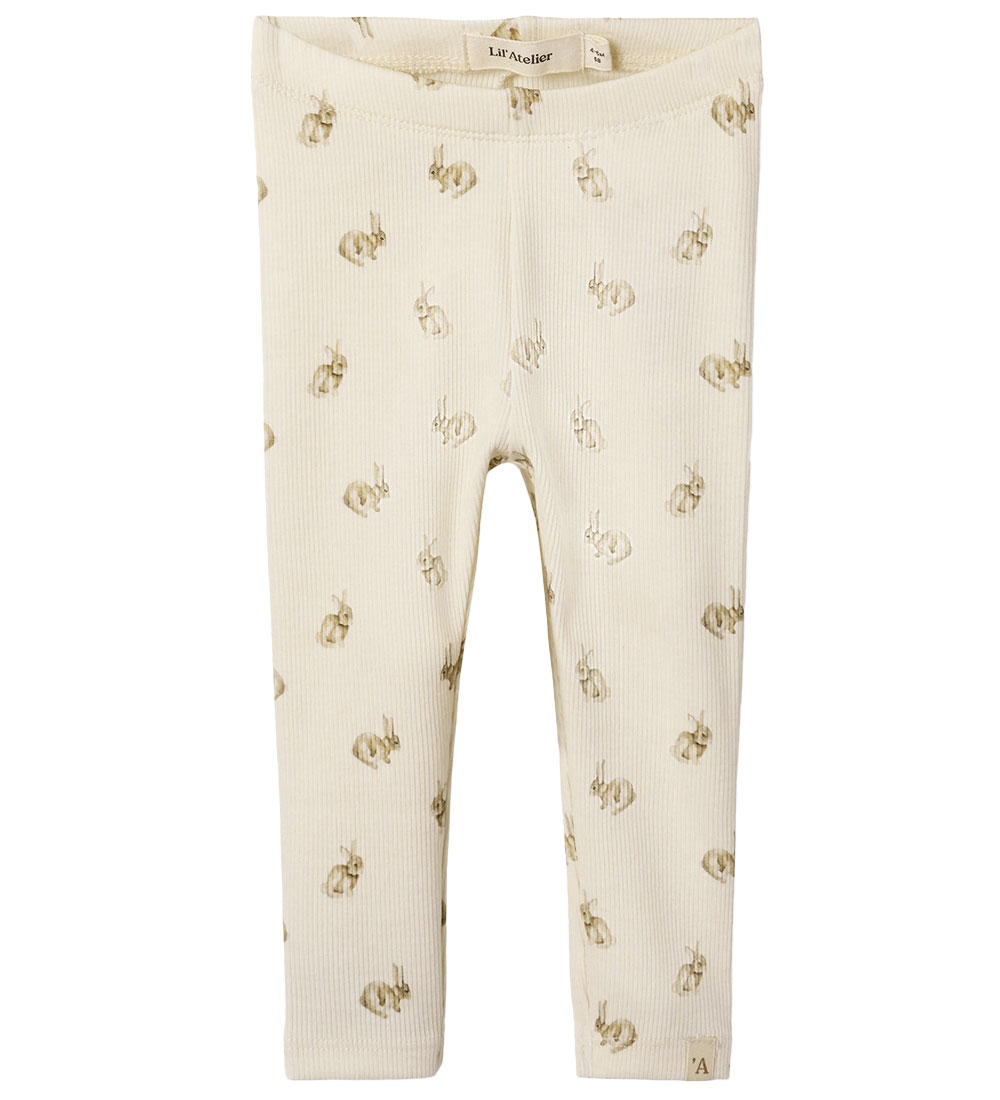 Lil Atelier Leggings - Rib - NbnLavo - Turtledove/Rabbit