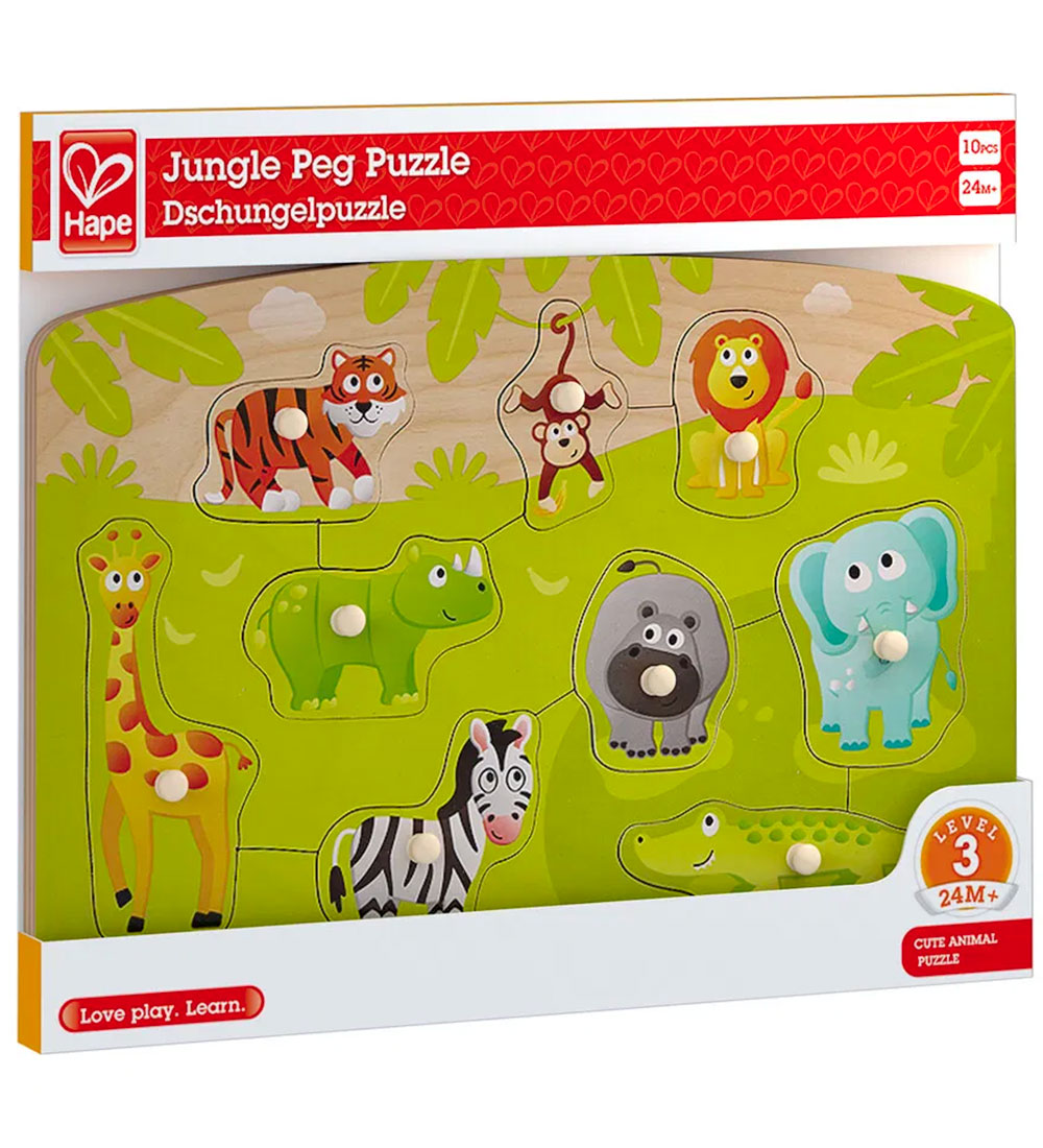 Hape Puslespil - 10 Brikker - Jungle Peg