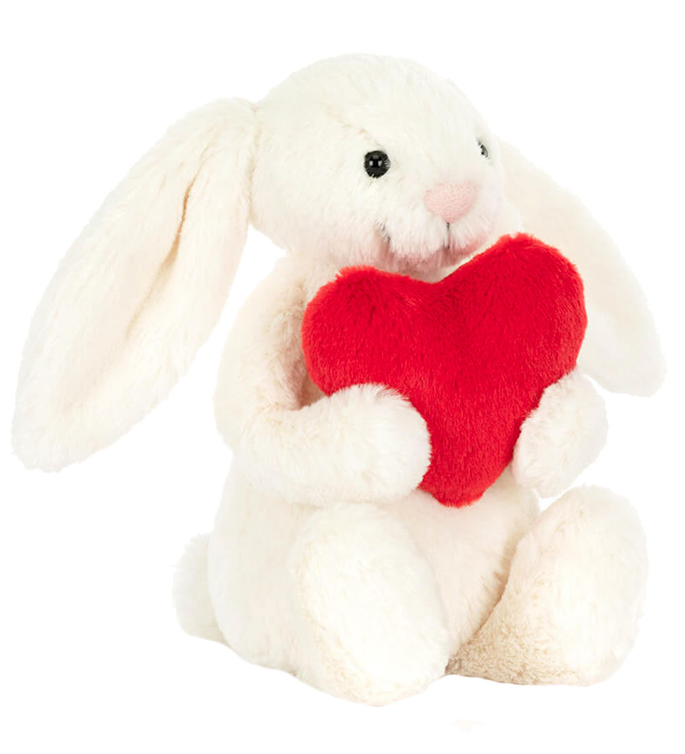 Jellycat Bamse - 20x8 cm - Bashful Red Love Heart Bunny