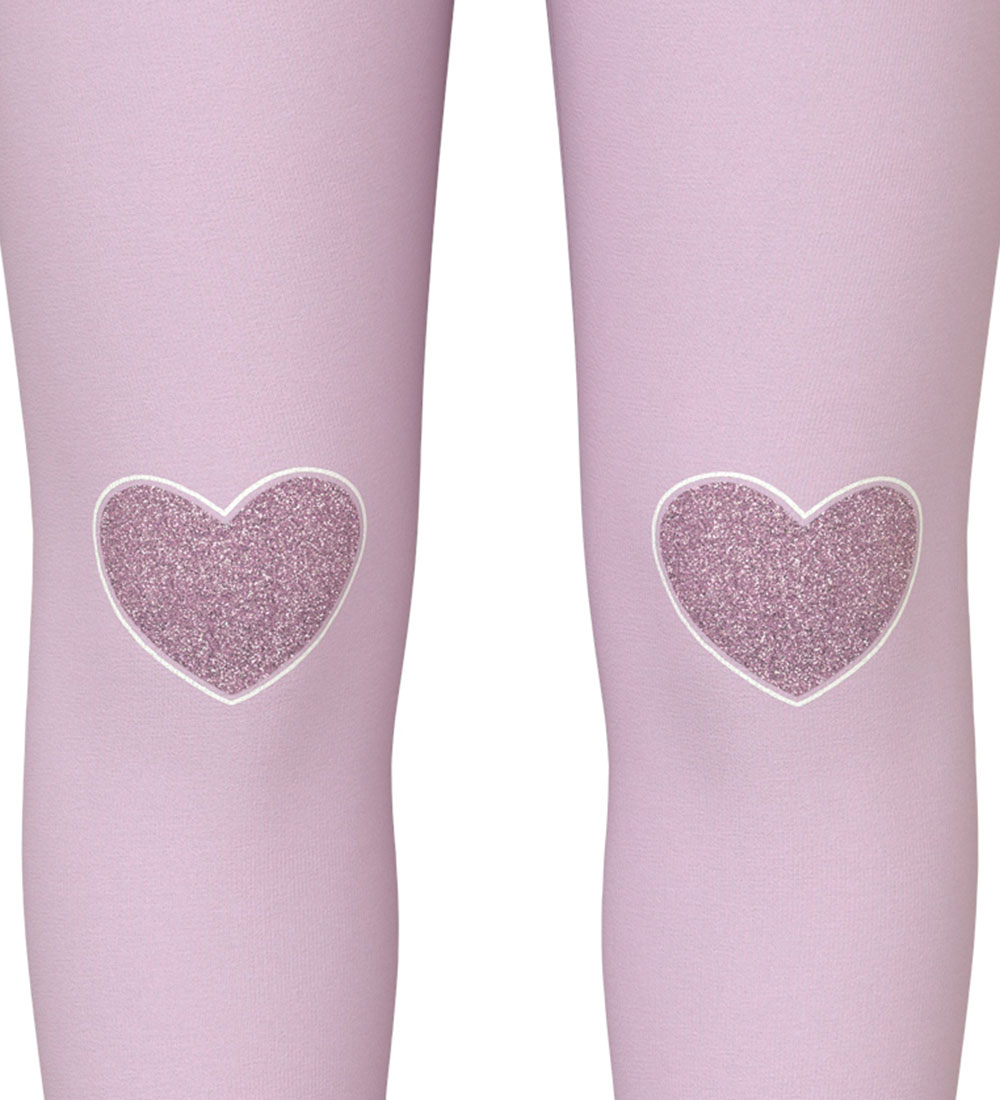 Name It Leggins - NmfDavina - Sweat - Winsome Orchid/Hearts