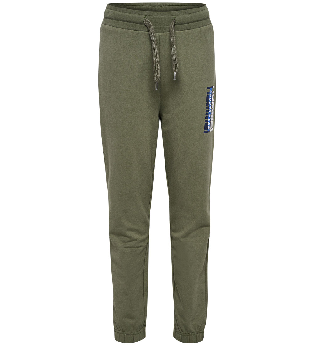 Hummel Sweatpants - hmlTukas - Dusty Olive m. Print