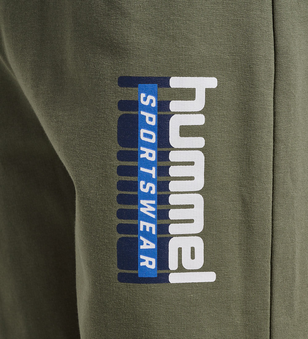 Hummel Sweatpants - hmlTukas - Dusty Olive m. Print