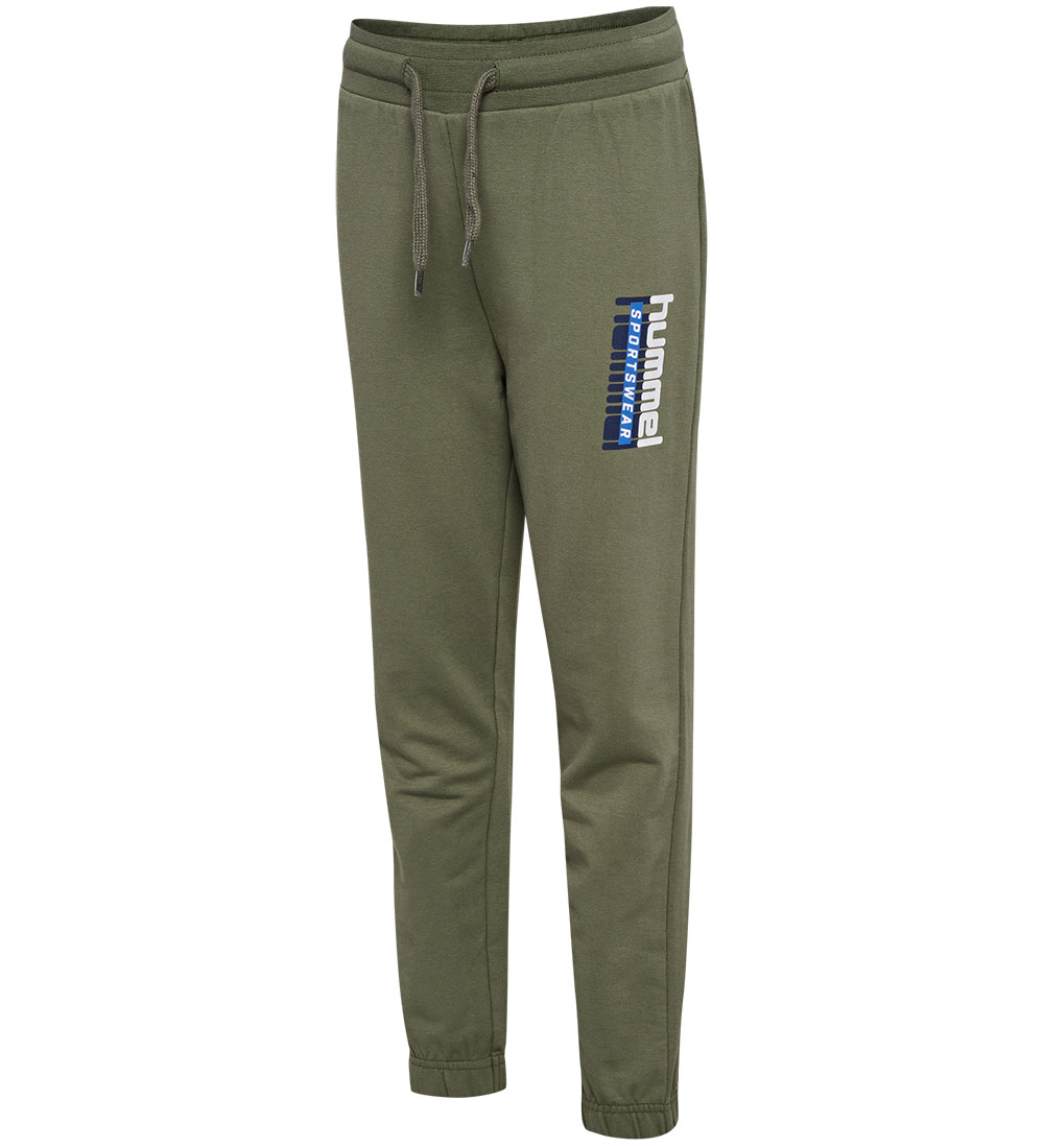 Hummel Sweatpants - hmlTukas - Dusty Olive m. Print