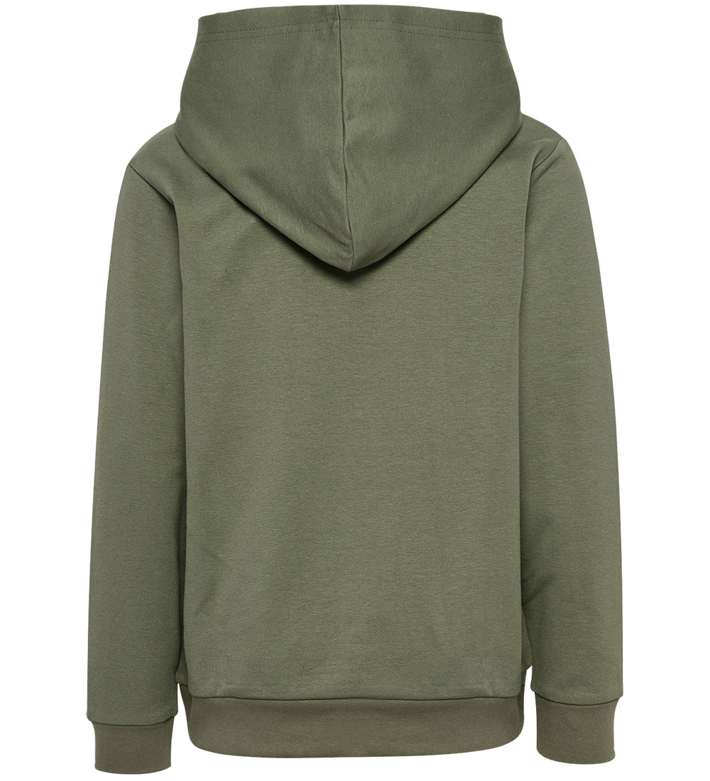 Hummel Hættetrøje - hmlTukas - Dusty Olive m. Print