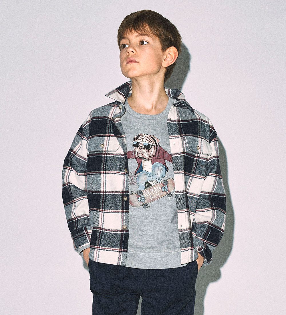 Name It Sweatshirt - NkmTehogo - Grey Melange m. Print