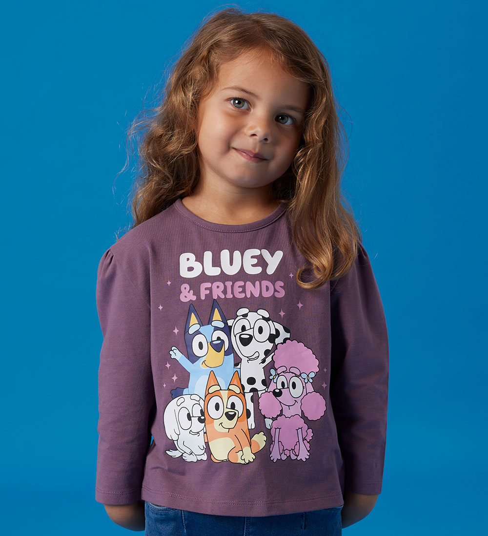 Name It Bluse - NmfNille Bluey - Arctic Dusk m. Print