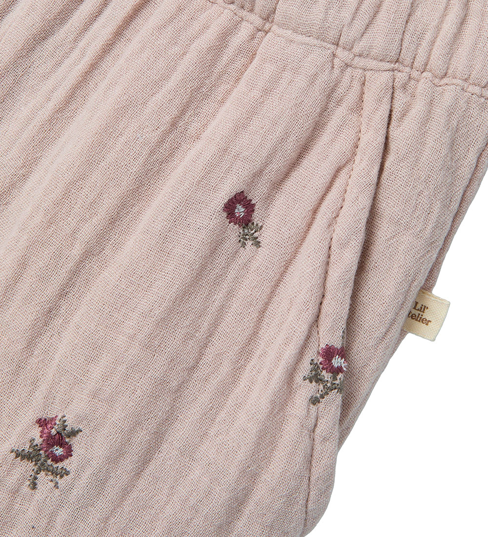 Lil' Atelier Bukser - Musselin - NmfTamina - Shadow Grey m. Blom