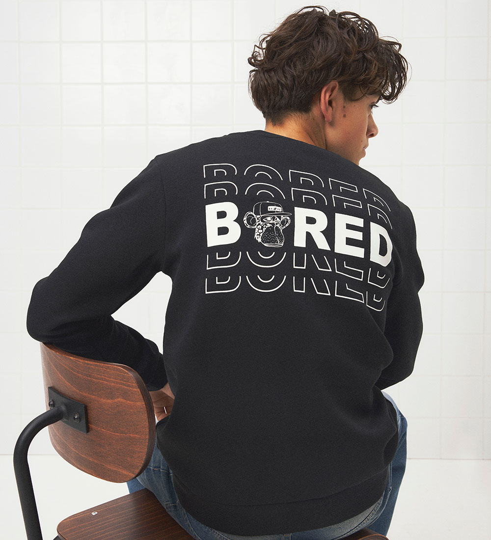 LMTD Sweatshirt - NlmAbrosso BoredOFD - Sort m. Print
