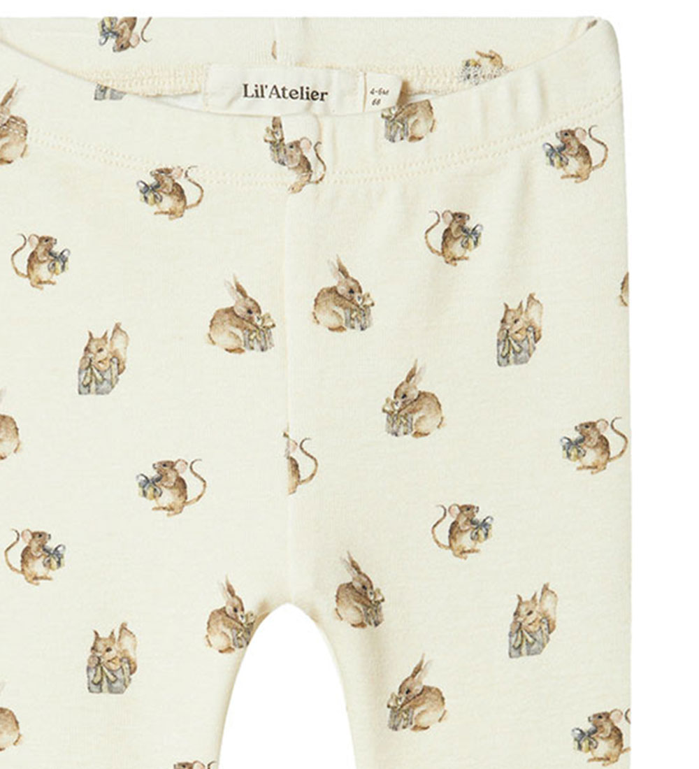 Lil' Atelier Bukser - NbnGayo - Turtledove m. Print