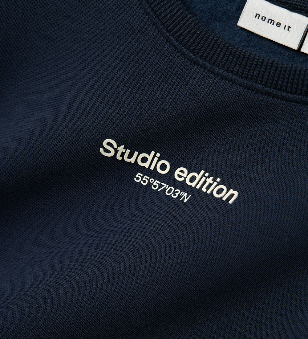 Name It Sweatshirt - NmmBrody - Navy Blazer m. Hvid