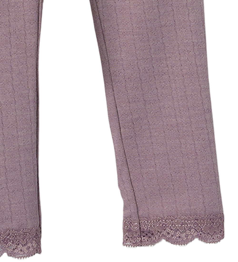 Name It Leggings - NbfTimian - Elderberry m. Hulmønster