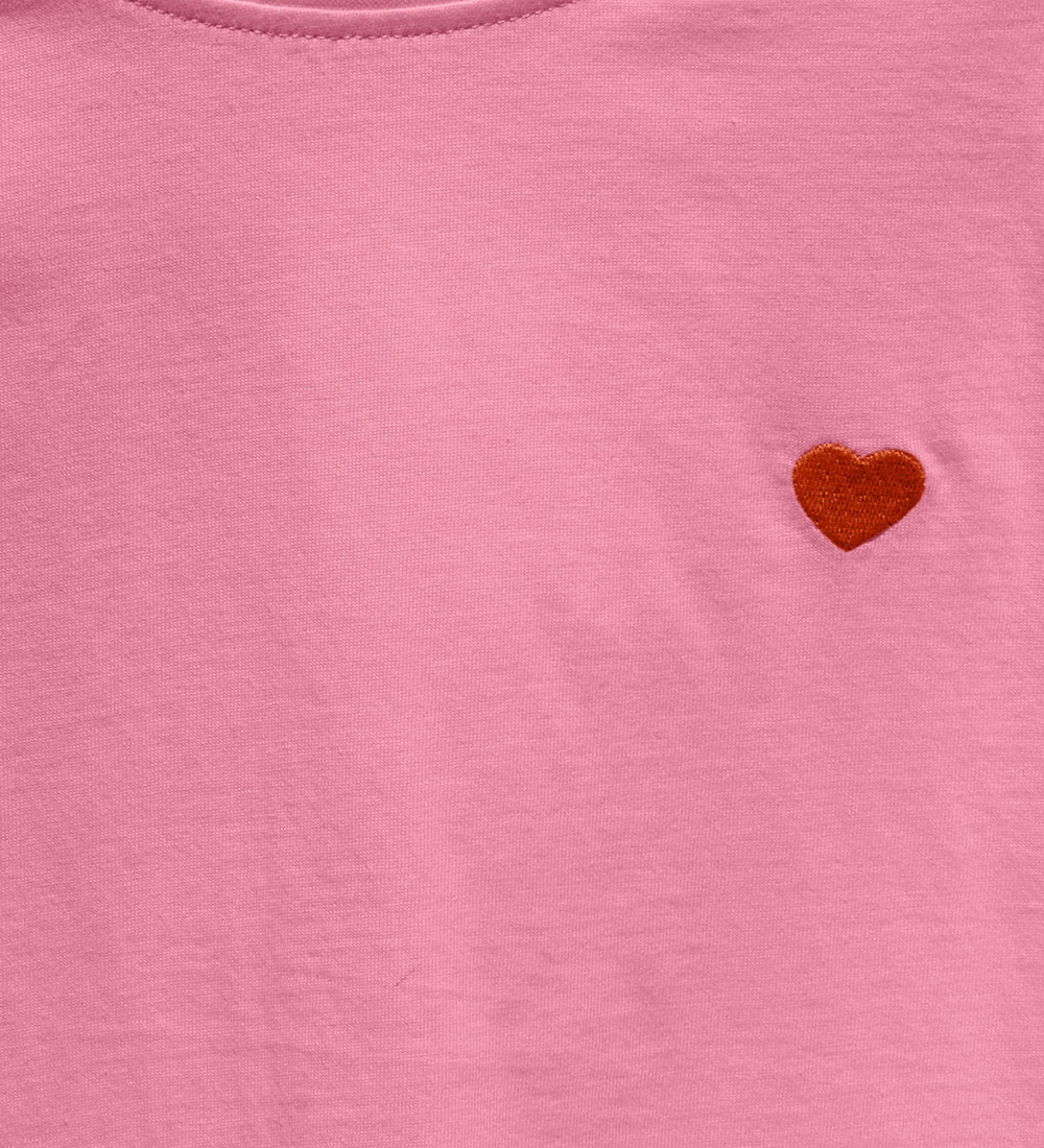 Kids Only T-Shirt - Noos - KogMaiken - Begonia Pink m. Hjerte