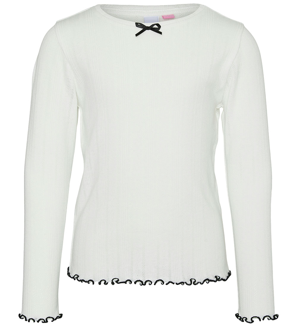 Vero Moda Girl Bluse - VmJulietta - Snow White/Black Contrast