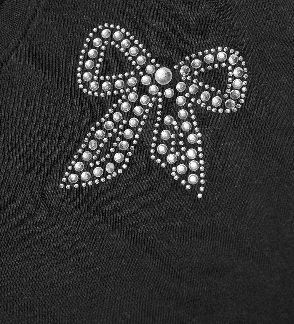 Kids Only T-shirt - KogAntonia - Sort/Rhinestone Bow