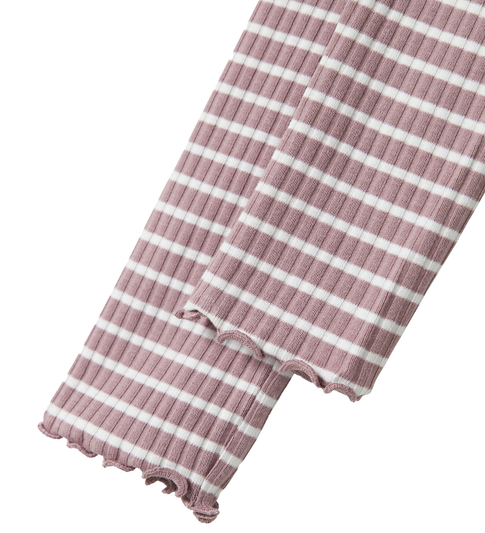 Name It Leggings - NmfVemma - Elderberry/Bright White