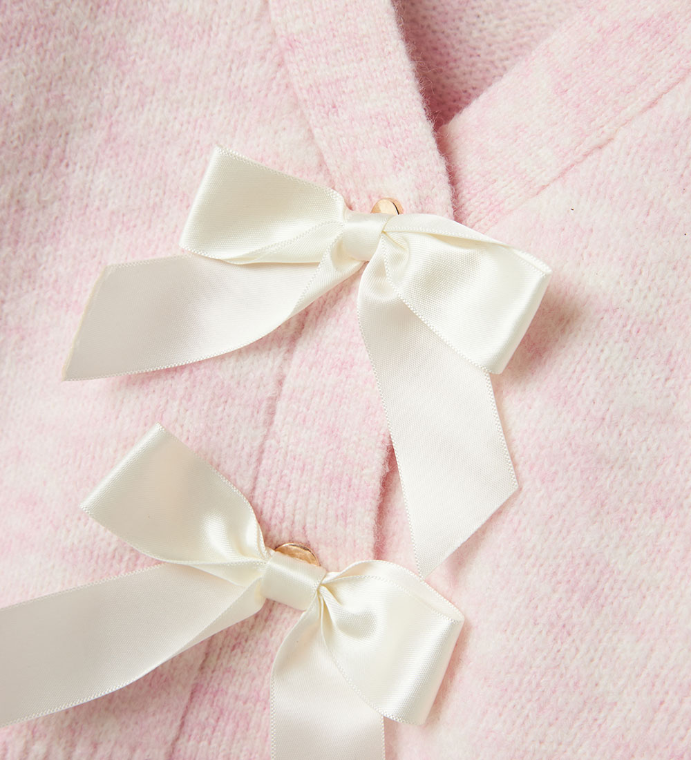 Name It Cardigan - Strik - NkfFrina - Parfait Pink/Cream Bow