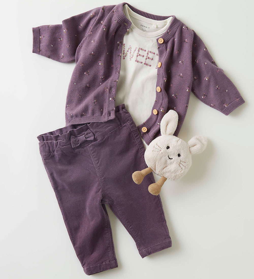 Name It Cardigan - Strik - NbfOnema - Arctic Dusk m. Strik