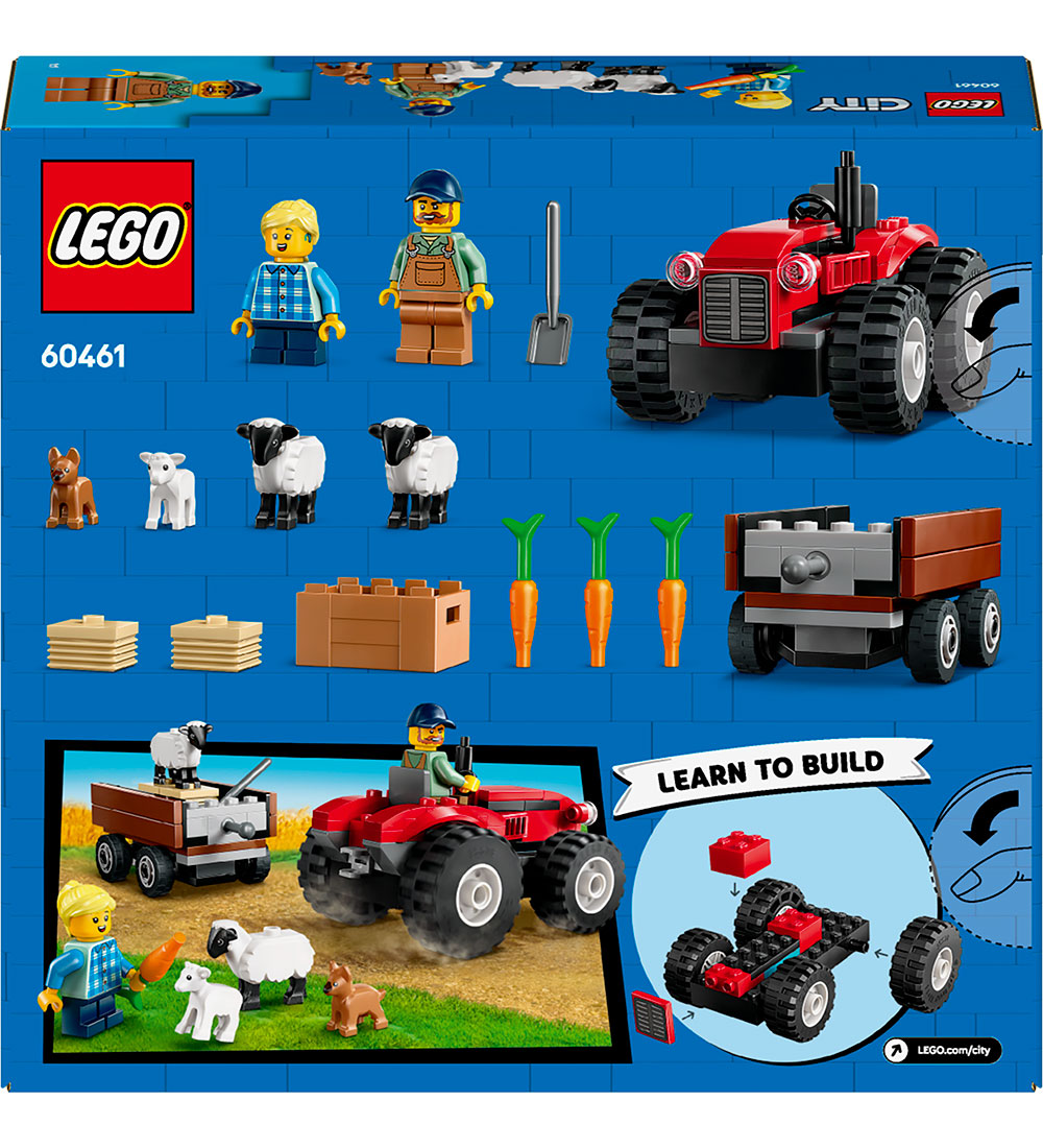LEGO® City - Rød Traktor Med Anhænger Og Får 60461 - 116 Dele