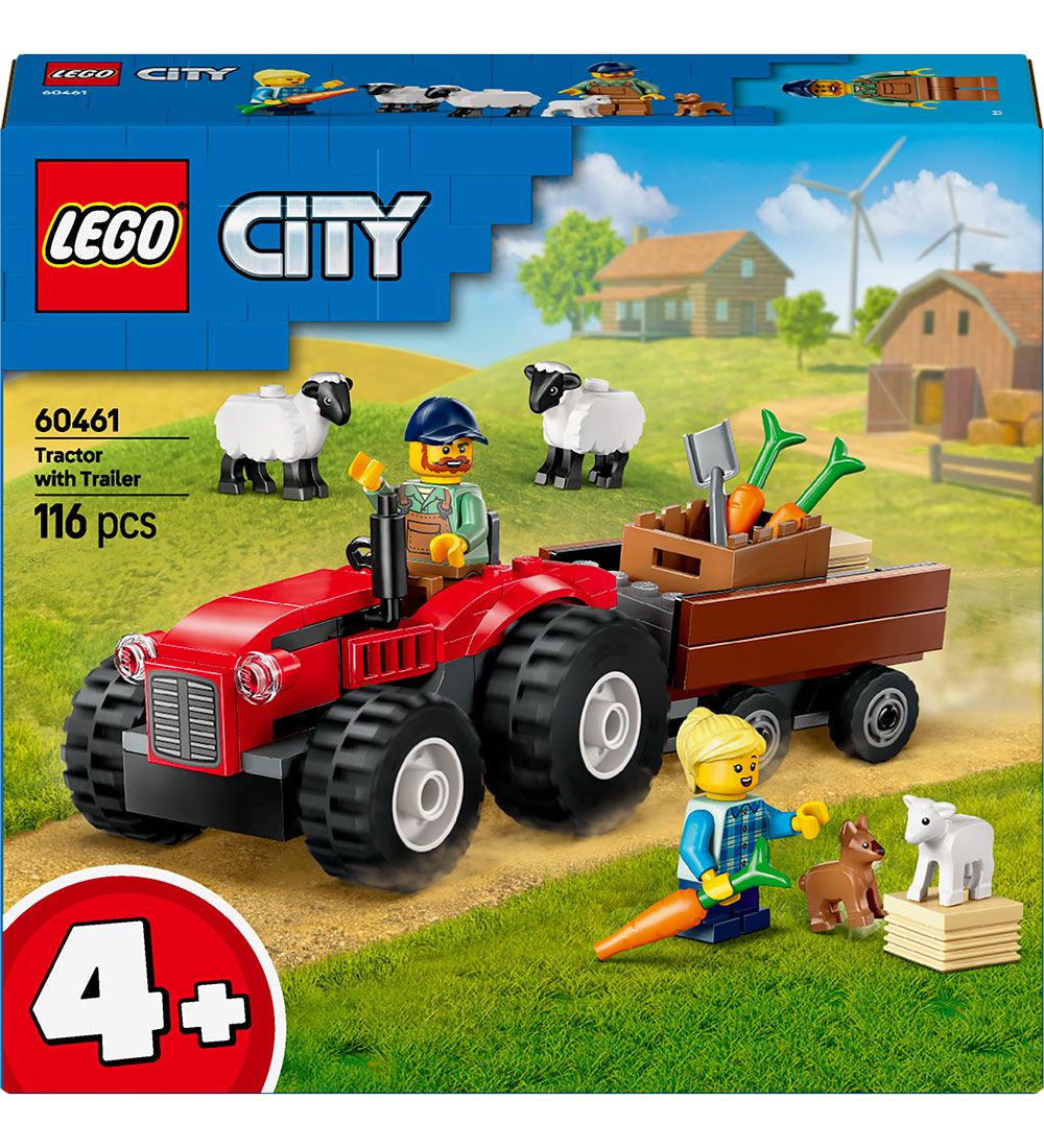 LEGO® City - Rød Traktor Med Anhænger Og Får 60461 - 116 Dele