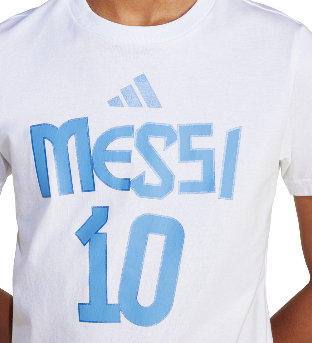 adidas Performance T-shirt - Y Messi N&N G T - Hvid m. Print