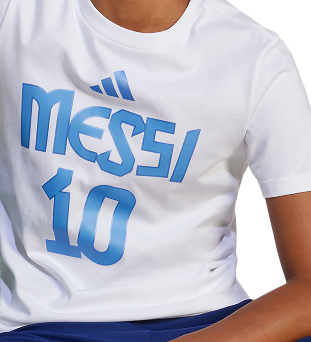 adidas Performance T-shirt - Y Messi N&N G T - Hvid m. Print