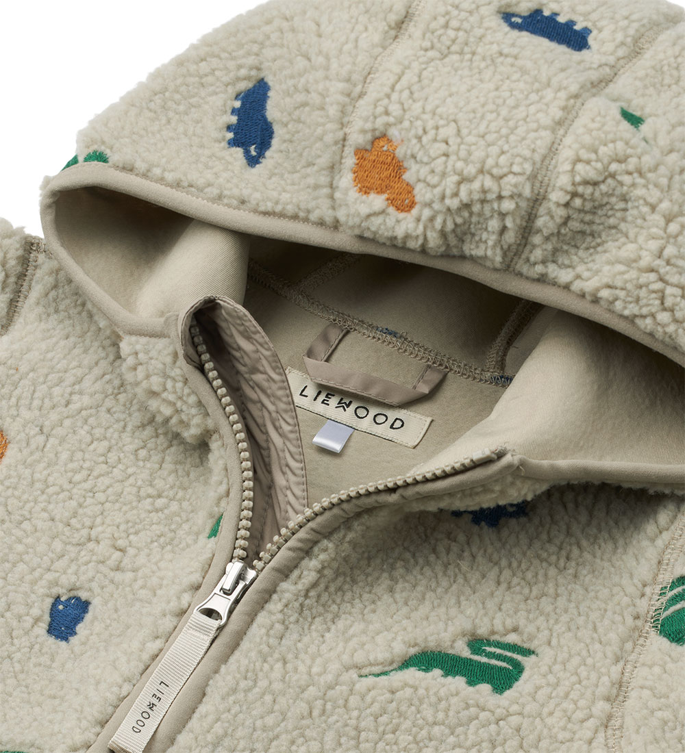 Liewood Fleecejakke - Mara - Dinosaur/Mist Embroidery