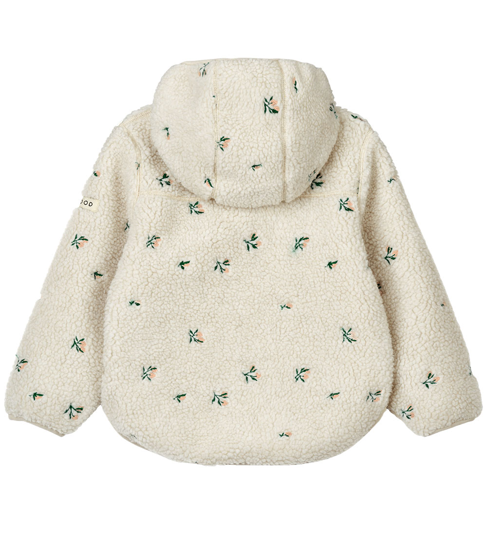 Liewood Fleecejakke - Mara - Peach/Sandy Embroidery
