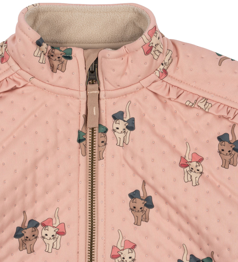 Konges Sløjd Termojakke - Bow Kitty Pink m. Flæser