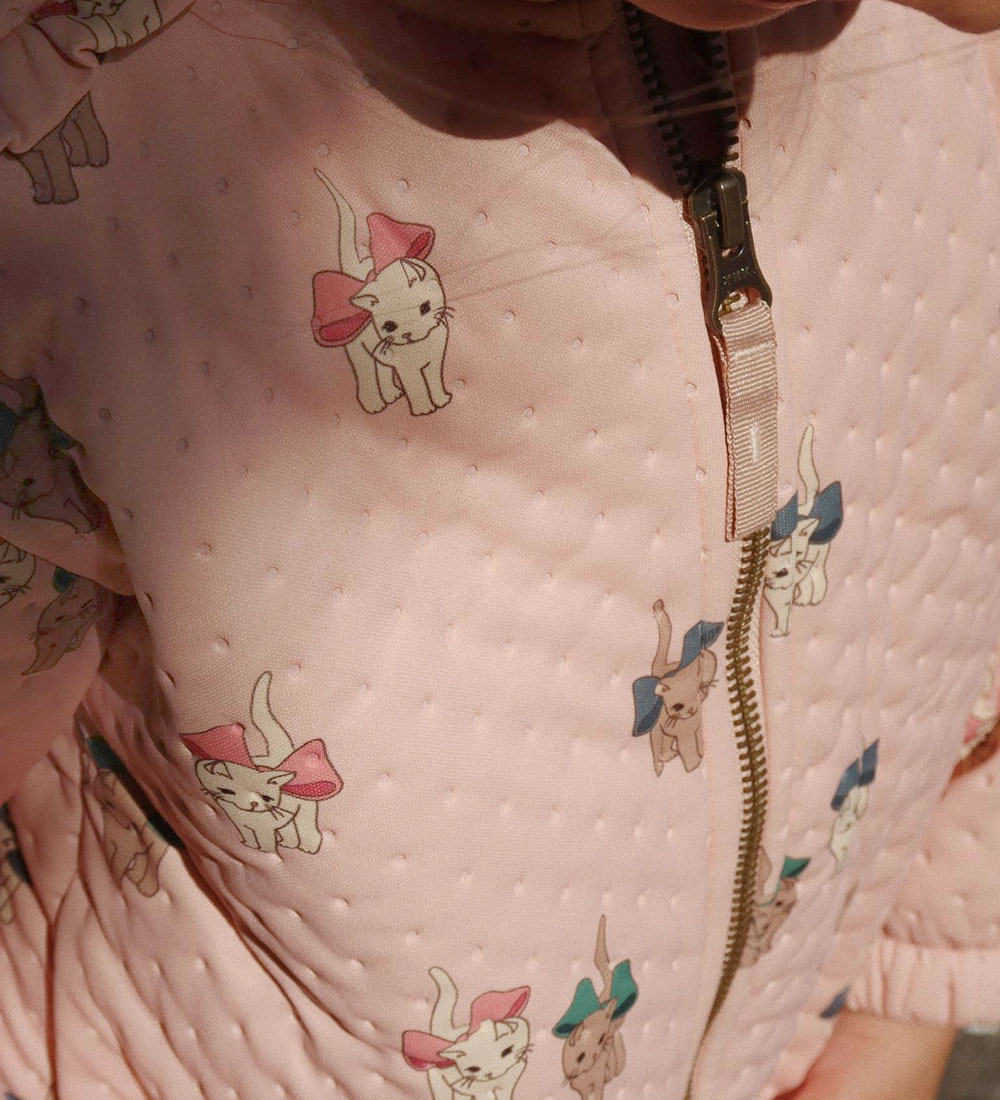 Konges Sløjd Termojakke - Bow Kitty Pink m. Flæser