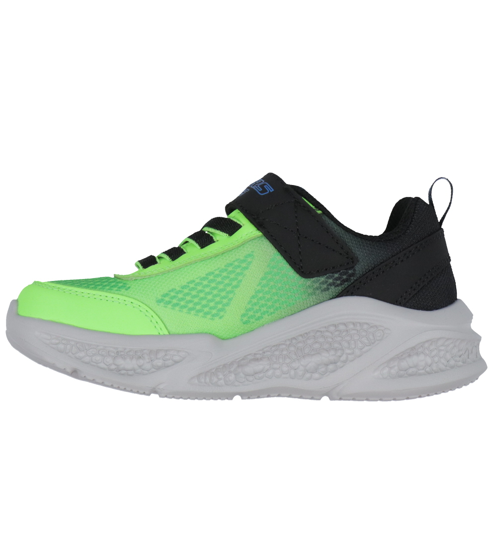 Skechers Sko m. Lys - Meteor Light - Krendox - Sort/Blå/Lime