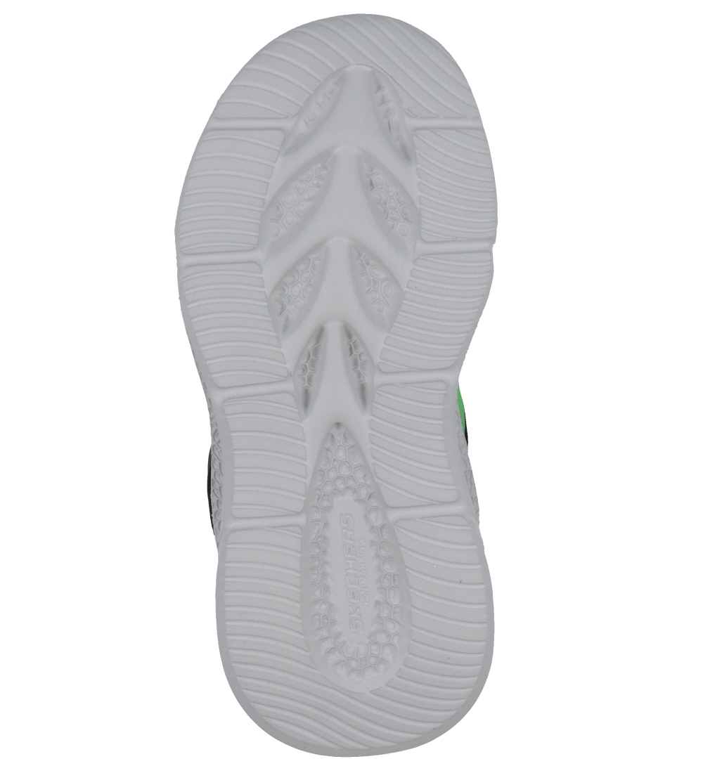 Skechers Sko m. Lys - Meteor Light - Krendox - Sort/Blå/Lime
