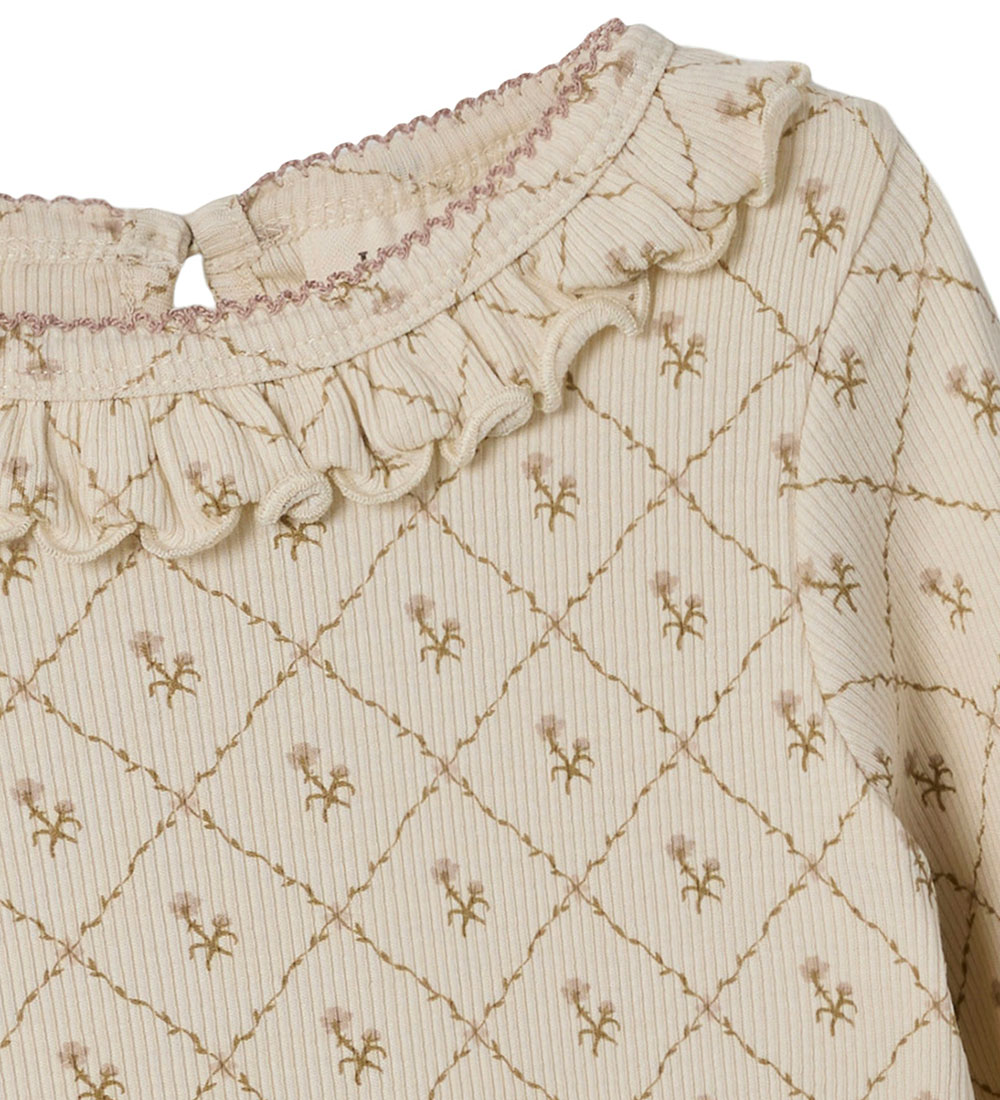 Lil Atelier Bluse - Rib - NmfGago - Turtledove