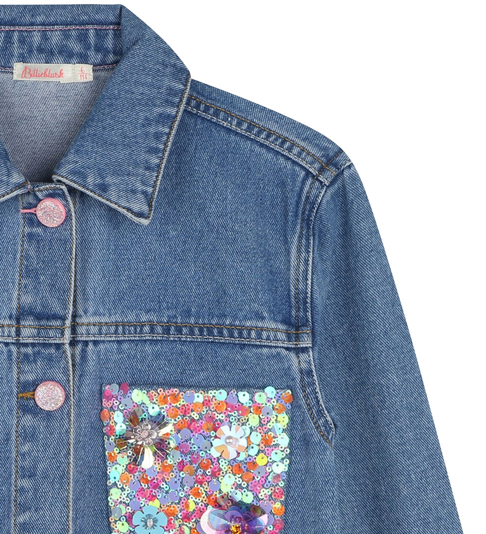 Billieblush Denimjakke - Double Stone/Brush m. Pailletter