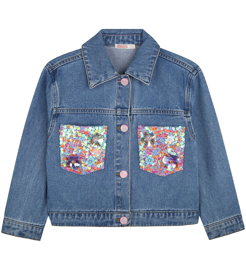 Billieblush Denimjakke - Double Stone/Brush m. Pailletter