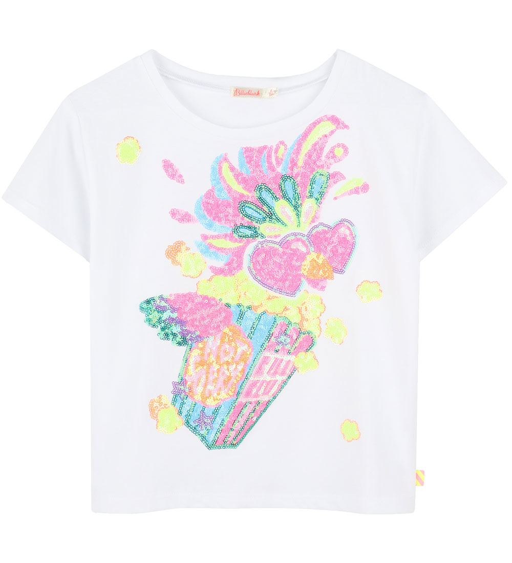 Billieblush T-shirt - Hvid m. Pailletter