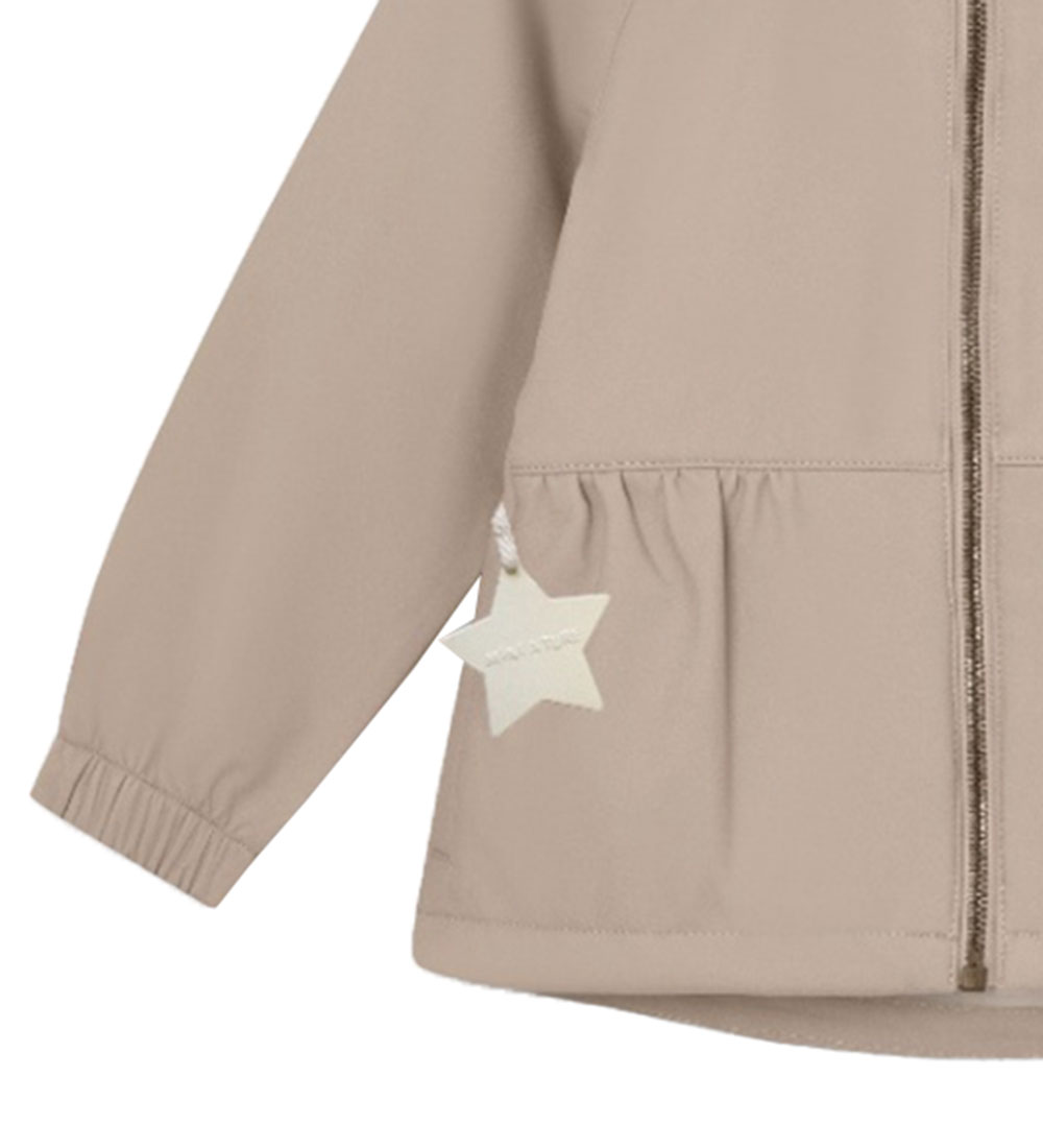 Mini A Ture Softshelljakke m. Fleece - MatBriddi - Sesame