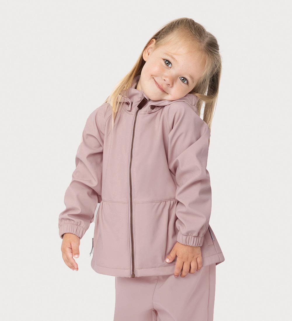 Mini A Ture Softshelljakke m. Fleece - MatBriddi - Cloudy Rose