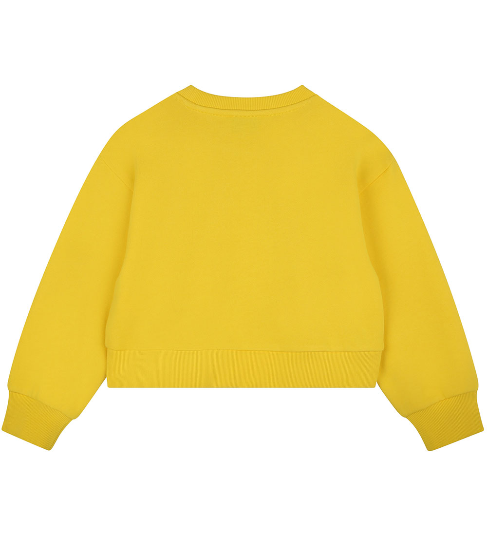 Little Marc Jacobs Sweatshirt - Cropped - Gul/Sort m. Blomst