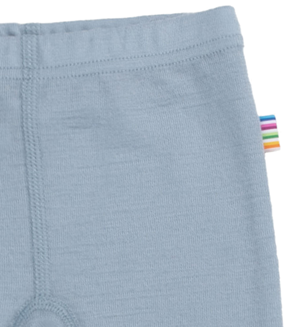 Joha Leggings m. Fødder - Uld - Støvet Blå