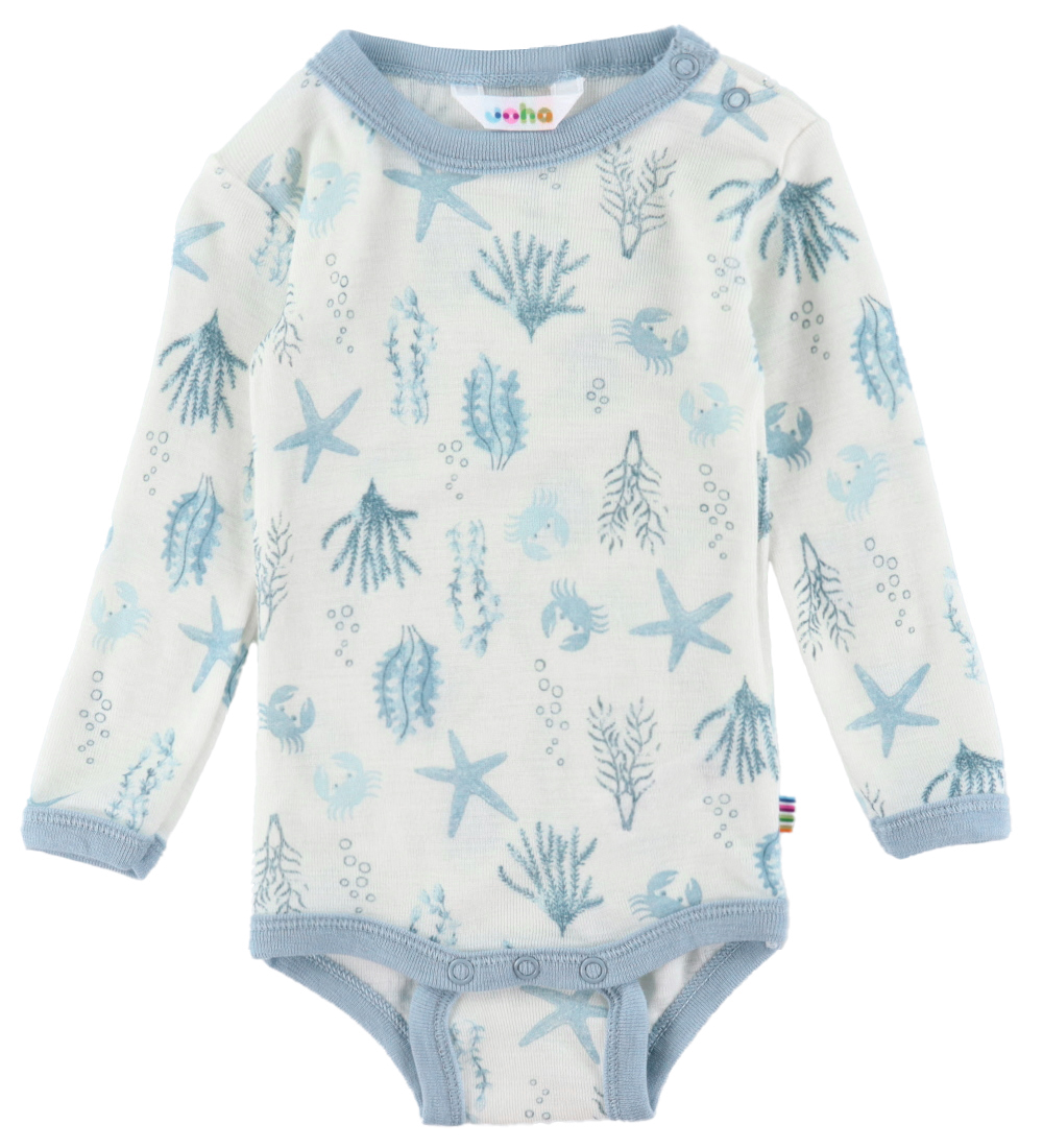 Joha Body l/æ - Uld - Lyseblå m. Print