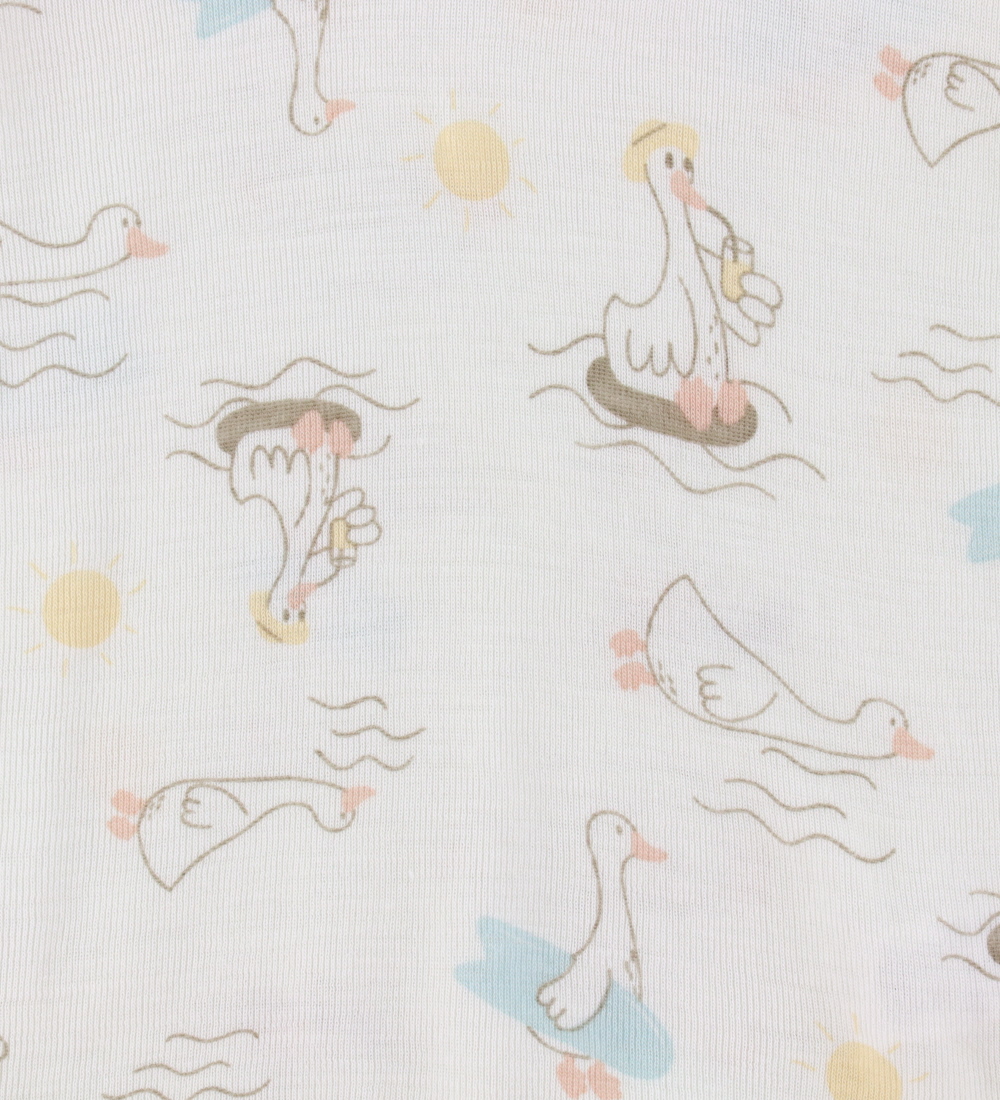 Joha Heldragt - Uld/Silke - Off White m. Print