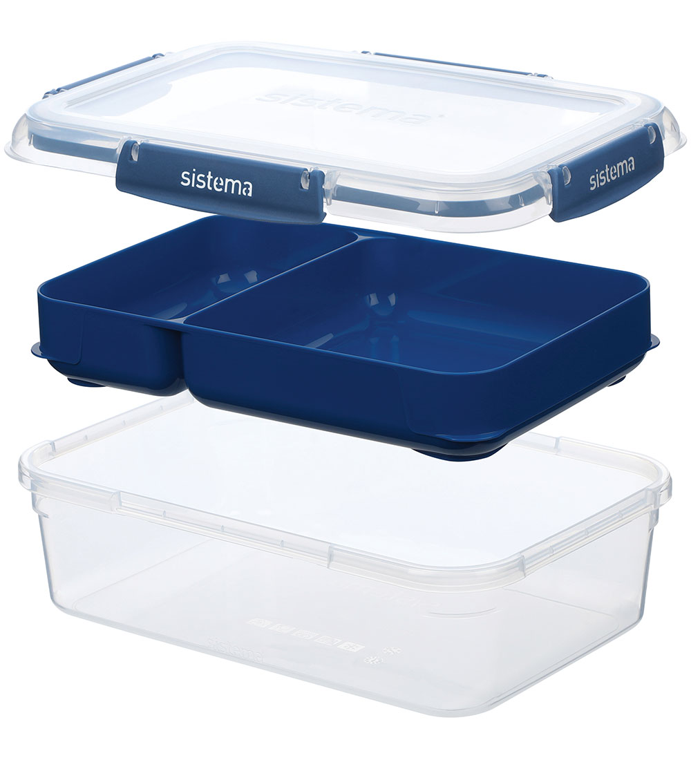 Sistema Madkasser - 3-pak - 1L Rectangle Stax - Blå/Turkis